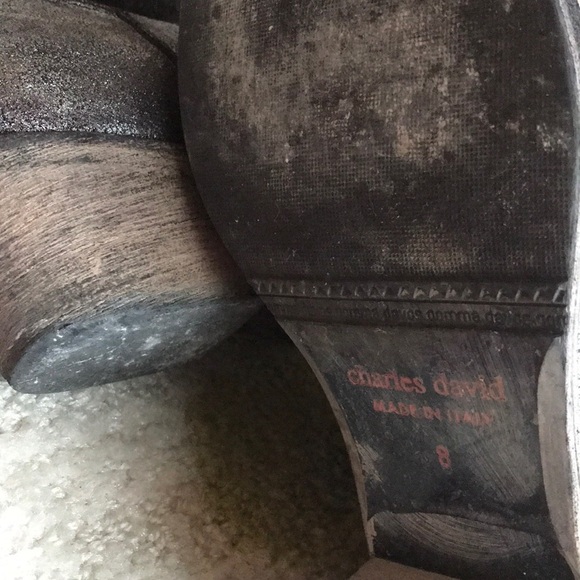 Metallic Charles David Italian Leather Booties - Picture 3 of 4